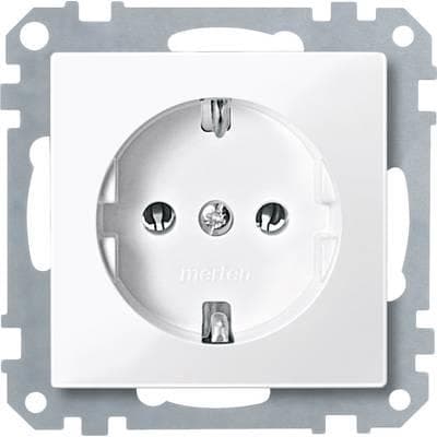 Merten MEG2301-0319 Schuko uttagssystem M polarvit glänsande förpackning om 10 st