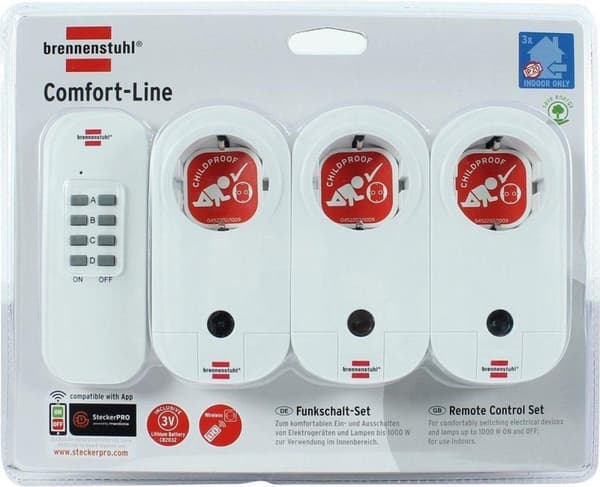 Brennenstuhl 1507040 Comfort-Line radiostyret kontaktsæt - 1000W - 433,92MHz