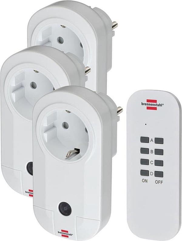 Brennenstuhl 1507040 Comfort-Line radiostyret kontaktsæt - 1000W - 433,92MHz Hvid