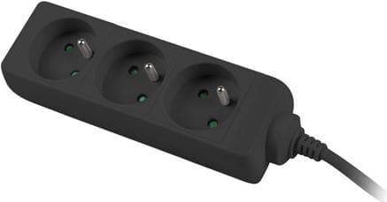 Lanberg 1,5M Sort 3X 230V Lanter FORLÆNGELSE PL. KABEL FRA FULD KOBBER (PS0-03E-0150-BK)