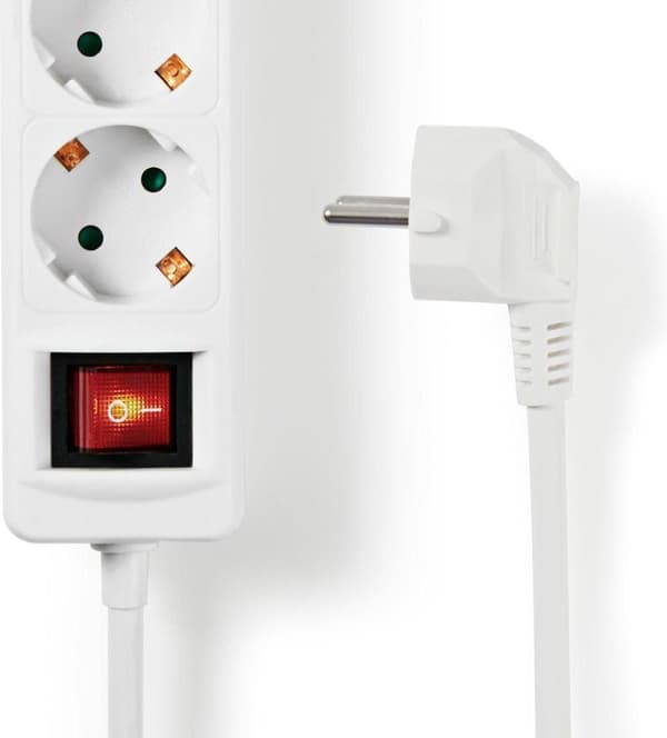 Nedis Power Strip | PG-pistoke / tyyppi F (CEE 7/7) | 5-suuntainen | 1,50 m | 3680W | 16 A | Maadoitustyyppi: Sivukoskettimet | 230 V AC 50/60 Hz | Is