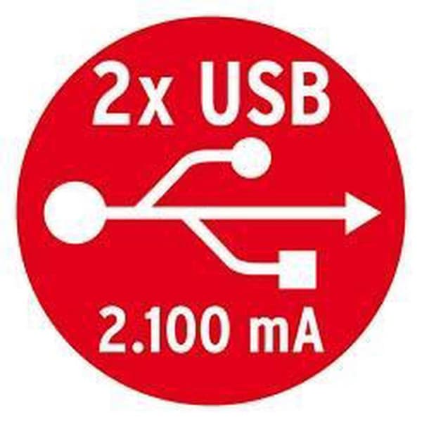 Brennenstuhl Desktop-virtapistoke 2 koskettimella ja 2x USB / valkoinen - 1,8 metriä