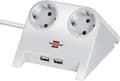 Pikkukuva 5 / 6: Brennenstuhl Desktop-virtapistoke 2 koskettimella ja 2x USB / valkoinen - 1,8 metriä