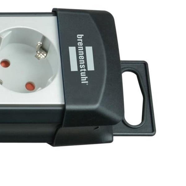 Brennenstuhl Premium-Line strømskinne med 6 kontakter / grå / sort - 3 meter