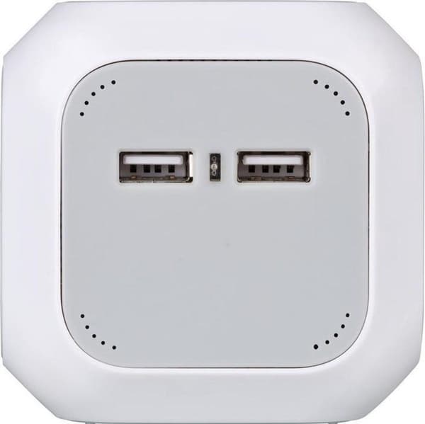 Brennenstuhl ALEA-strømstik med 4 kontakter og 2x USB / lysegrå - 1,4 meter