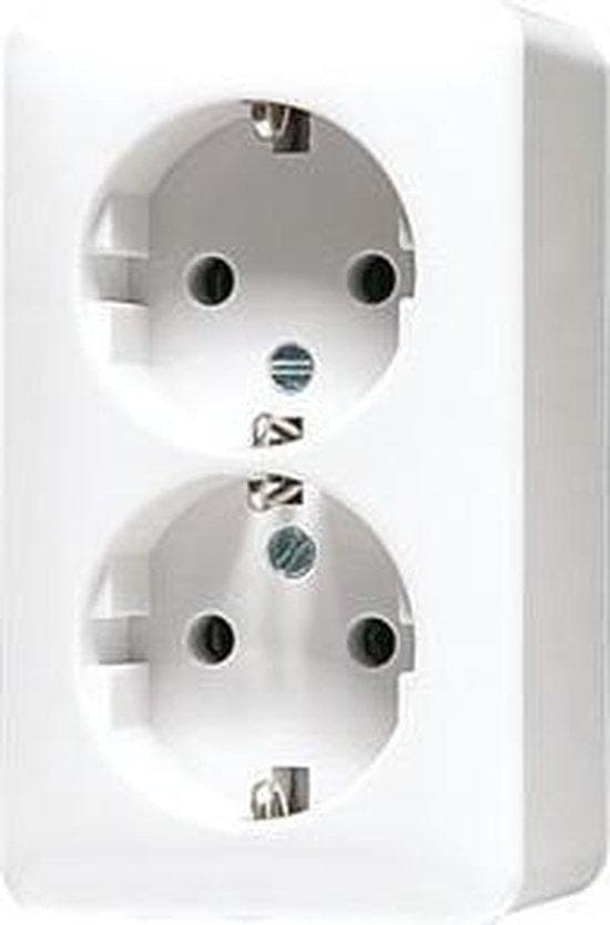 Jung fatning SCHUKO 6020KIAWW dobbelt (6020KIAWW)