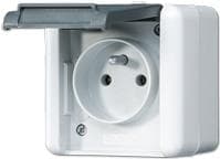 Jung 821 FKI W Sokkel Type E Sort - Hvid (821FKIW) Sort, Hvid