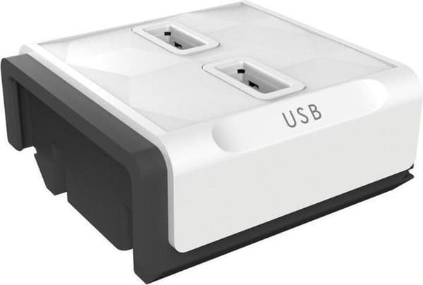 DesignNest PowerStrip USB-modul - 2x USB-A udvidelsesmodul til PowerStrip - modulært strømskinne