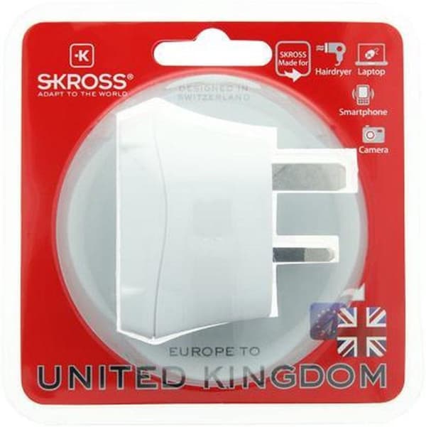 SKROSS - Resekontakt/Världskontakt - Europa till England (UK) - Schweizisk kvalitet - Ingångsspänning 100V - 250V