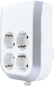 REV 0020340112 MultiPower, 4-vejs fatningsforlænger. skrue fastgørelse! 230VAC, 50Hz, 16A, 3500W, hvid Hvid