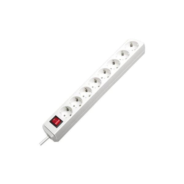 Brennenstuhl Eco-Line grenuttag med 8 kontakter och strömbrytare / vit - 3 meter
