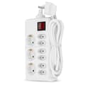 Miniatyrbillede 3 af 5: REV 00250101 Strømskinne, 9-vejs stikdåse, kabel 1,4m, max. 3500W, hvid