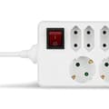 Miniatyrbillede 5 af 5: REV 00250101 Strømskinne, 9-vejs stikdåse, kabel 1,4m, max. 3500W, hvid