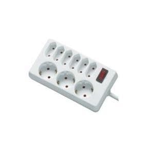 REV 00250101 Strømskinne, 9-vejs stikdåse, kabel 1,4m, max. 3500W, hvid