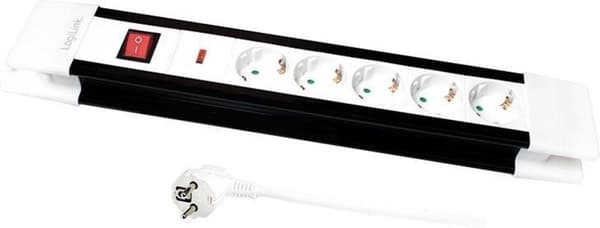 LogiLink LPS211 Strømskinne med afbryder Sort, Hvid PG stik 1 stk.