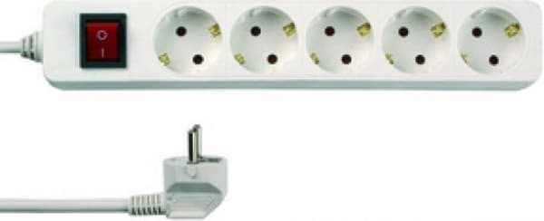 REV - Bordstik med afbryder - 5-vejs - 3 m