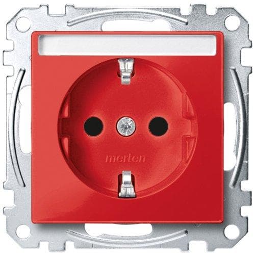 Merten 1563217 MEG2302-0306 SCHUKO kontakt. för specialkrets med bokstäver, BRS, StK, rubinröd, system M