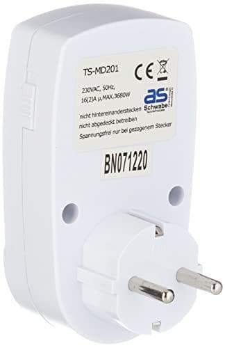 as - Schwabe mekanisk timer med jordkontaktstik med mekanisk timer, analog indendørs timer-stik, med timer 230V, 16A, IP20, 24030