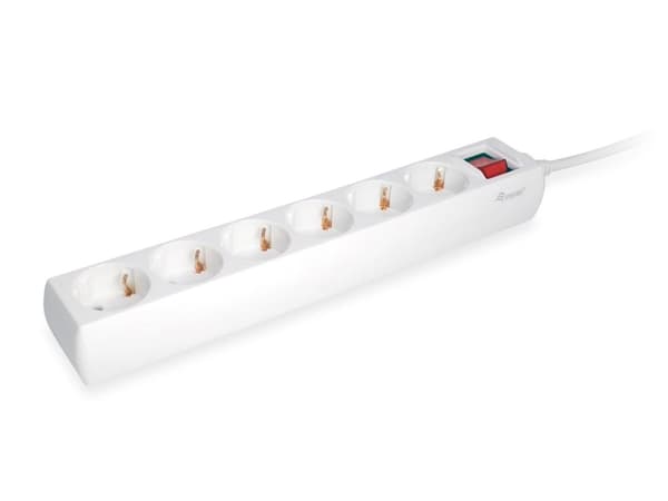 equip Life - Version 1 - Forlængerledning - AC 250V - 3500 Watt - Input, Input Type F - Udgangsstik: 6 (6 x Type F) - 1,5m (245552)