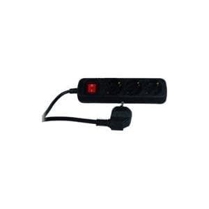 REV 0512371555 Strømskinne, stikdåse 3-vejs vinkelstik, 1,4m, 3500W, sort