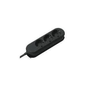 Bachmann SMART strømskinne 3-vejs sort 3,0 m 387.171 SMART 3x beskyttelseskontakt sort, uden afbryder, forsyningsledning 3,0 m, slagfast plast, stikdå