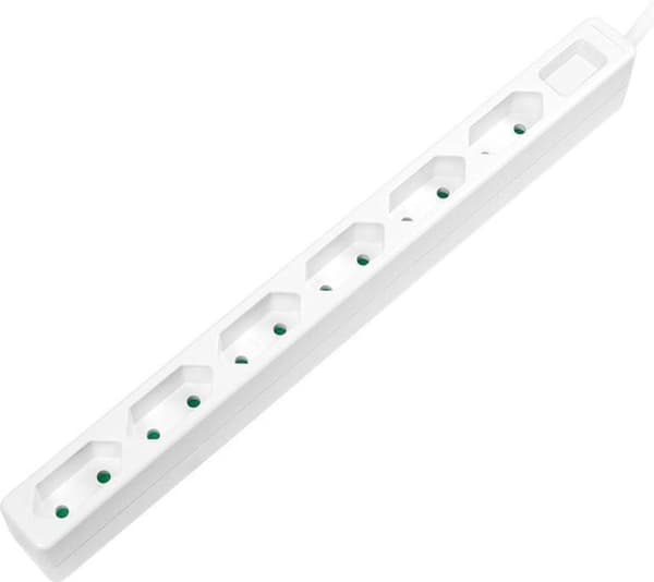 LogiLink stikramme 6-skuffer, 1,5m til Eurostecker, weiß