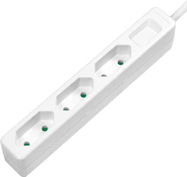 Logilink - Slank - forlængerledning - AC 250 V - 1700 Watt - udgangsforbindelser: 3 (3 x Europlug) - 1,5 m - hvid (LPS229)