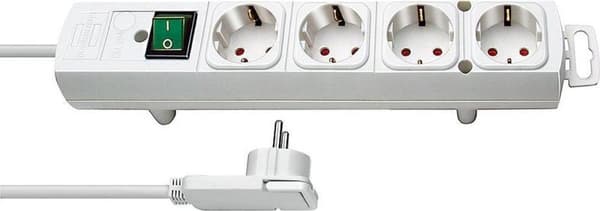 Brennenstuhl Comfort-Line Plus strømskinne med 4 rummelige kontakter / hvid - 2 meter