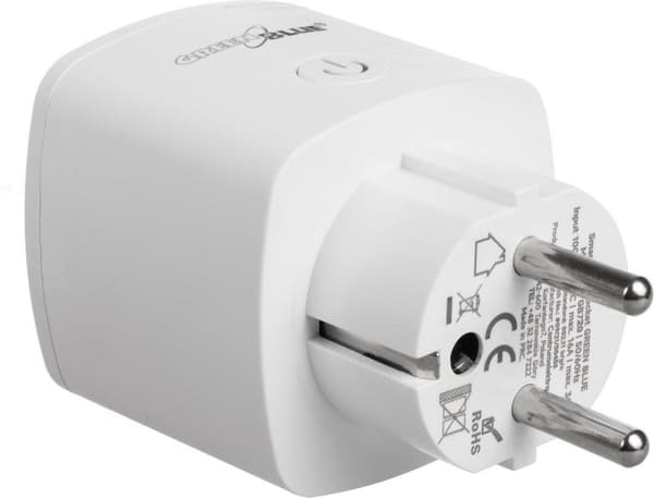 GreenBlue WiFi fjärrstyrt uttag, Android/iOS/Alexa/Google Home, energiförbrukning, timer, max 3680W, typ F, GB720 F