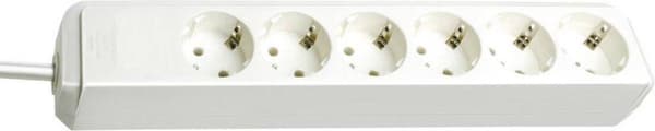Brennenstuhl Eco-Line Socket 6-vejs (Stellerblok med højere kontaktbeskyttelse og 1,5m kabel) hvid
