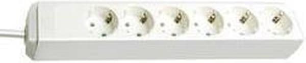 Brennenstuhl Eco-Line Socket 6-vejs (Stellerblok med højere kontaktbeskyttelse og 1,5m kabel) hvid