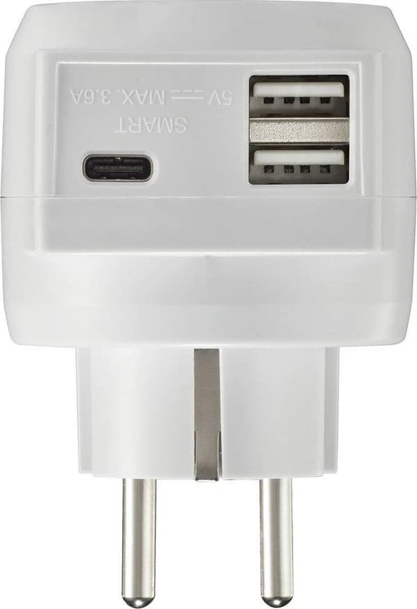 Sygonix SY-5175766 Adapterstik Med USB 2-benet Hvid