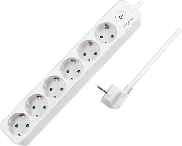 LogiLink stikramme 6-skuffer ,6xCEE 7/3:1,5m:m.afbryder m
