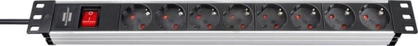 "Alu-Line 19\" uttag 8-vägs 2m H05VV-F 3G1.5 + switch"
