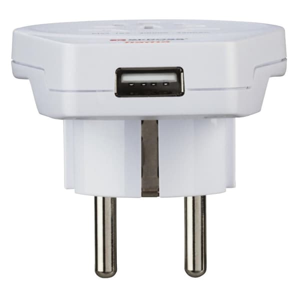Hama World to Europe USB-matkasovitin, 2- ja 3-pinnisille laitteille, 1x USB (00223475)
