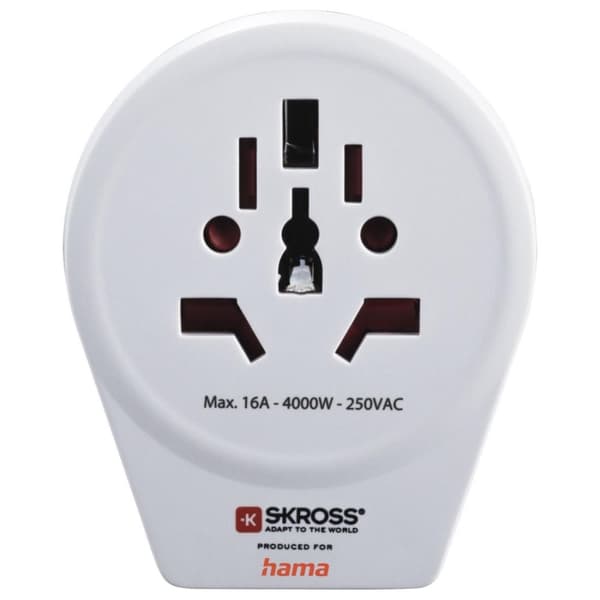 Hama World to Europe USB-matkasovitin, 2- ja 3-pinnisille laitteille, 1x USB (00223475)