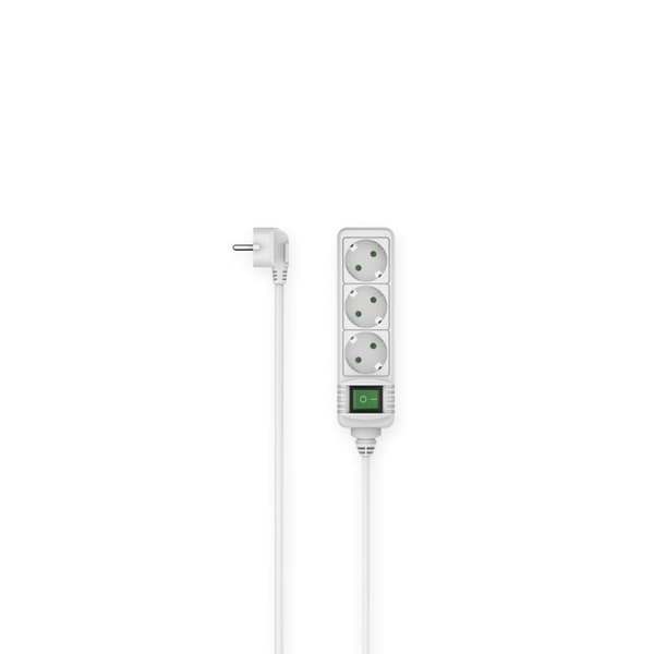 Hama strømskinne, 3-vejs, kontakt, 3 m, hvid (00223002)