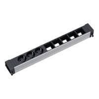 BACHMANN Conference ALU pistorasia, pituus: 444 mm - 3 x pistorasia maadoituskontaktilla, musta, 5 x (909.006)
