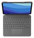 Miniatyrbillede 1 af 6: Logitech Combo Touch - tastatur og folio-etui - med pegefelt - baggrundsbelyst - Apple Smart-stik - QWERTY - Italiensk - Oxford Grey - til Apple 12,9"