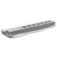 Bachmann - Forlængerledning (rack - monteres) - AC 230V - 7 udgangsstik - 1U - 48,3 cm (19") - 2,0m - Tyskland (01973)