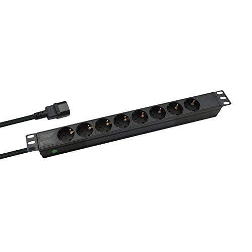 Helos PROFESSIONAL - Strømfordelingsenhed (Rack - monteres) - AC 250V - 2500 Watt - Indgang, input IEC 60320 C14 - Udgangsstik: 8 - 1U - 48,3 cm (19")
