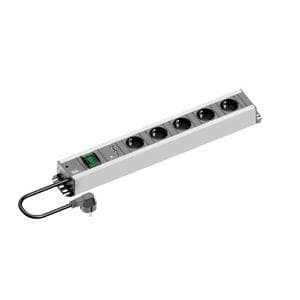 Bachmann Tradesmans strip - forlængerledning (rack - monteres) - udgangsstik: 5 - 48,3 cm (19") - 2,0 m - sort (300.030)