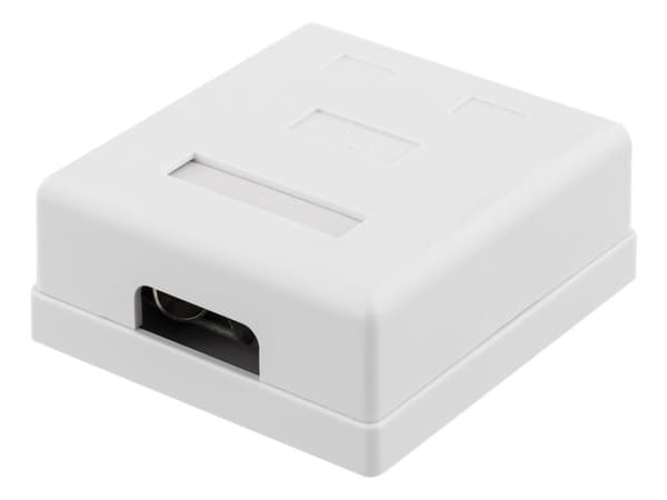 DELTACO suojattu datarasia pinta-asennukseen, FTP, 2xRJ45, Cat6a, valk