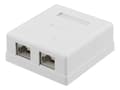 Pikkukuva 1 / 5: DELTACO suojattu datarasia pinta-asennukseen, FTP, 2xRJ45, Cat6a, valk