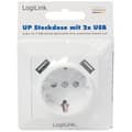 Miniatyrbild 8 av 8: LogiLink Vägguttag 230V med 2xUSB 2,1A