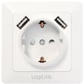 Miniatyrbild 2 av 8: LogiLink Vägguttag 230V med 2xUSB 2,1A