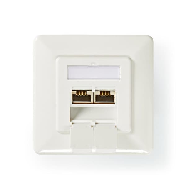 Nedis Nettverksveggboks | I veggen | 2-Port port(s) | CAT6a | Rett | Hunn | Gull belagt | PVC | Hvit | Konvolutt