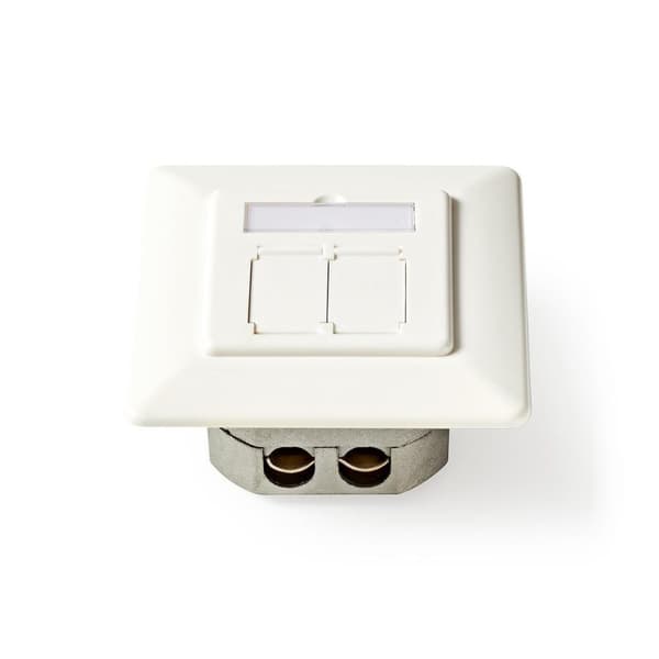 Nedis Nettverksveggboks | I veggen | 2-Port port(s) | CAT6a | Rett | Hunn | Gull belagt | PVC | Hvit | Konvolutt