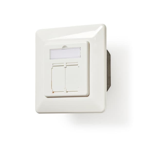 Nedis Nettverksveggboks | I veggen | 2-Port port(s) | CAT6a | Rett | Hunn | Gull belagt | PVC | Hvit | Konvolutt Hvit