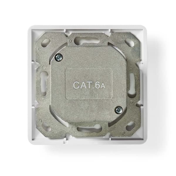 Nedis Nettverksveggboks | I veggen | 2-Port port(s) | CAT6a | Rett | Hunn | Gull belagt | PVC | Hvit | Boks